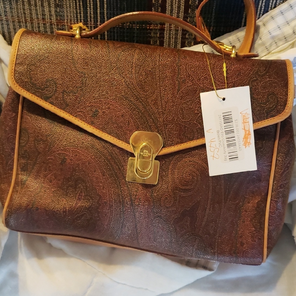 Etro Brown Paisley Satchel